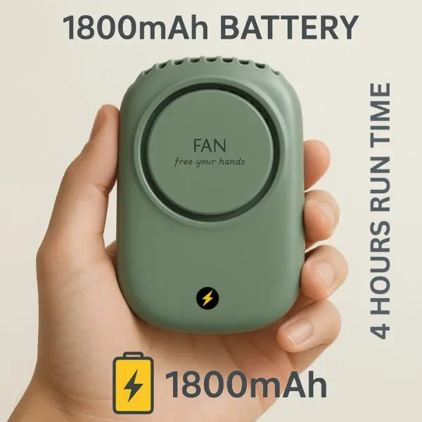 Portable Waist & Neck Fan – USB Rechargeable